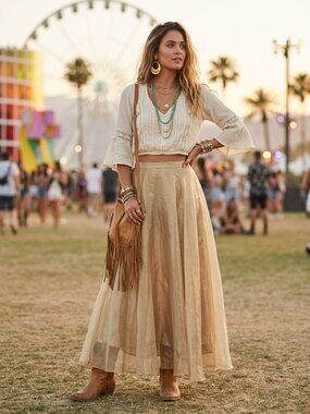 Michael Angelo Gold Celadon Green Metallic Sheer Voile Maxi Skirt Size 6